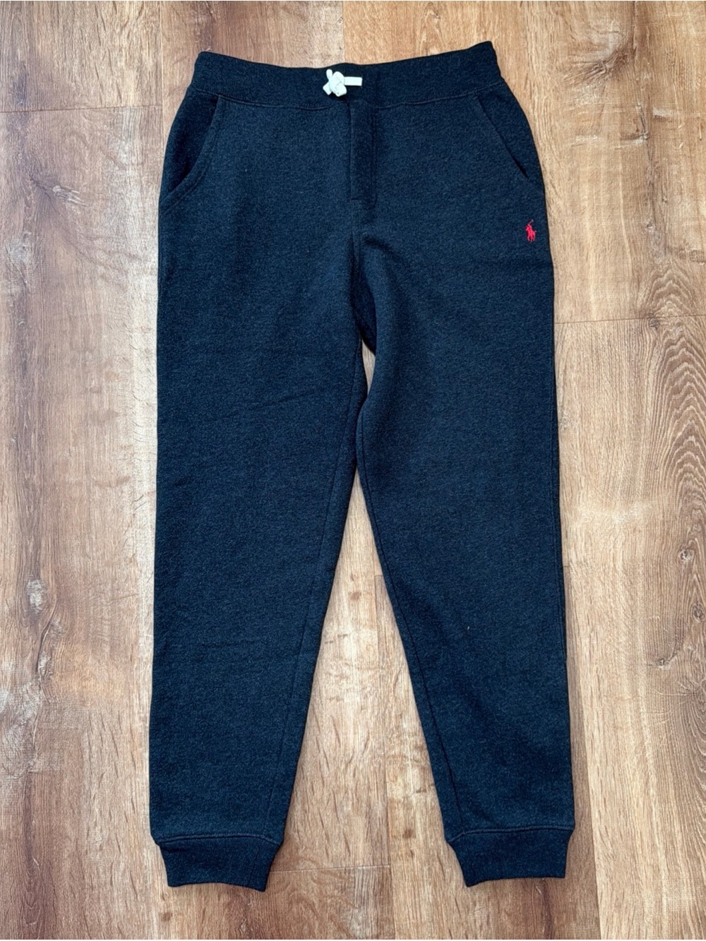 Polo Ralph Lauren Youth Size Large Jogger Sweatpants Red Pony Logo Dark Gray